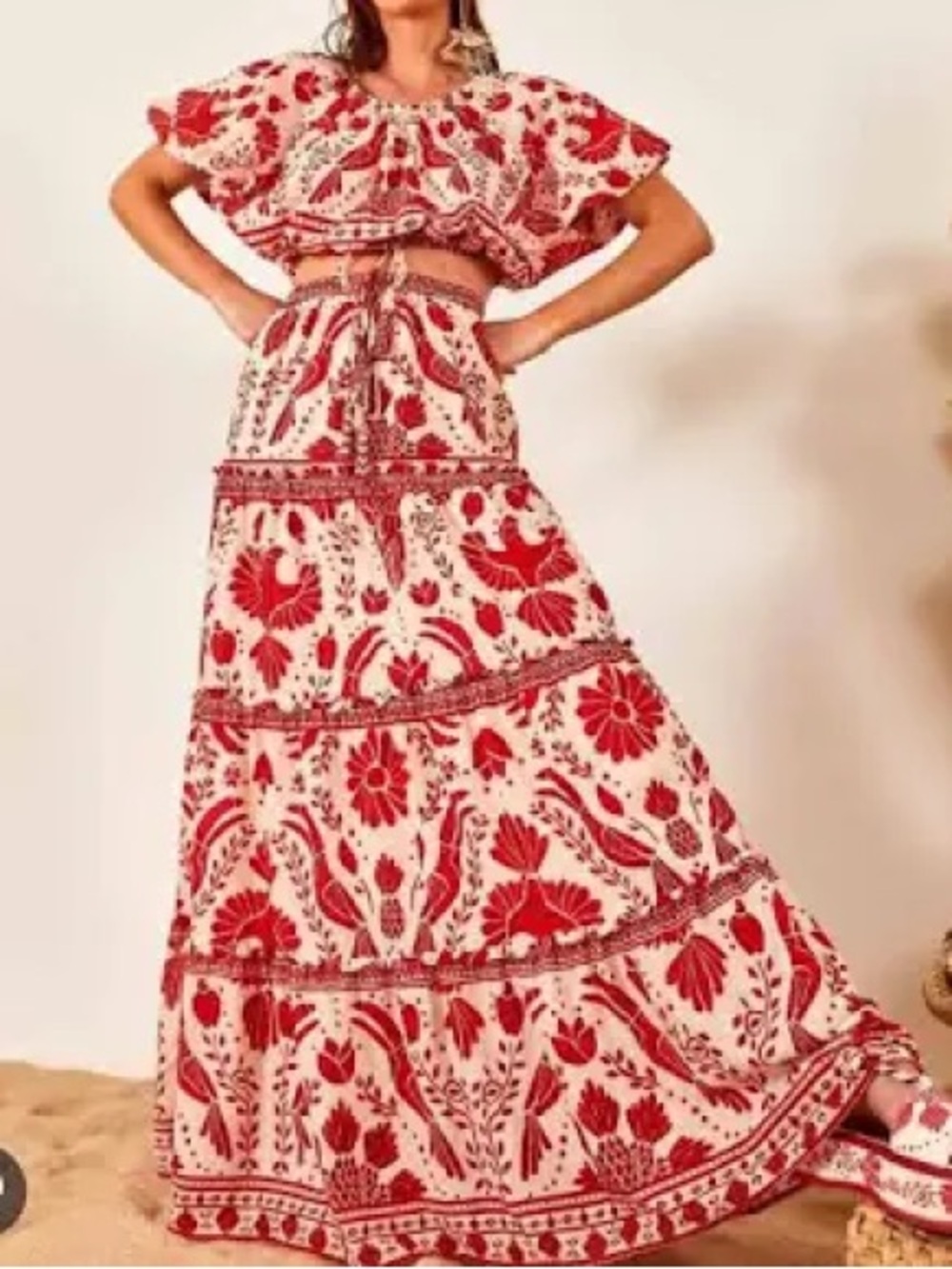Farm Rio Jungle Flow Two-piece Outfit: Top and Maxi Skirt